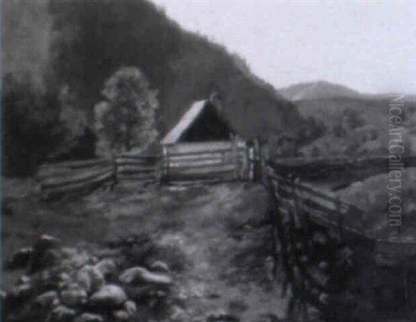Weidezaune Vor Dem Bauernhaus Im Gebirge - view 1