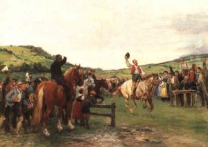 Der Sieger Des Pferderennens by Julius von Blaas
