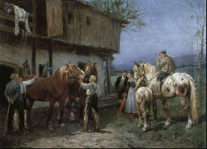 Der Pferdehandel by Julius von Blaas