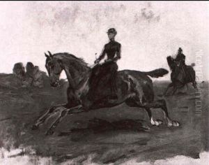 Furstin Margaretha Von Thurn Und Taxis Zu Pferd by Julius von Blaas