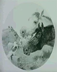 Feeding At The Post by Julius von Blaas