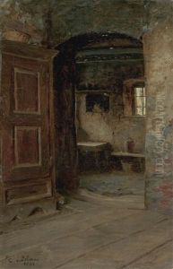 Interieur Eines Bauernhauses by Karl von Blaas