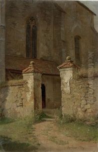 Eingang Zu Einer Gotischen Kirche