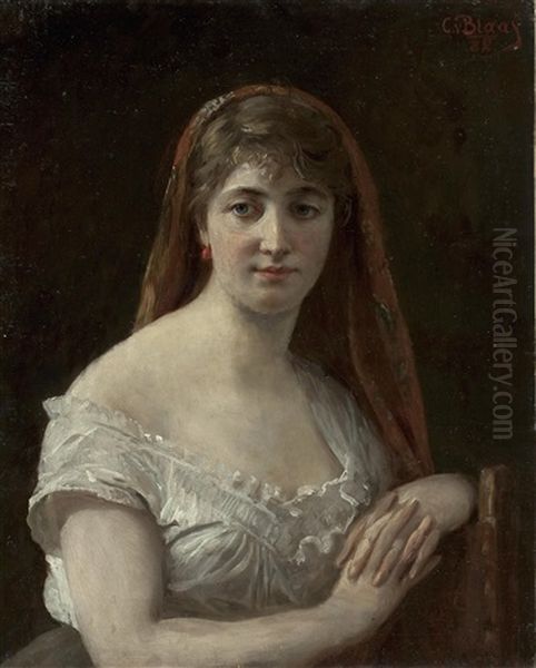 Portrat Einer Dame Mit Kopftuch - view 1