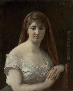 Portrat Einer Dame Mit Kopftuch