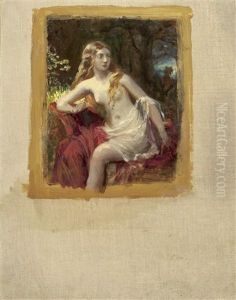 Sitzende Nymphe by Karl von Blaas