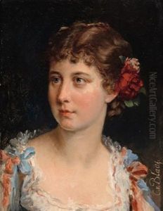 Bildnis Eines Madchens Mit Rosen Im Haar