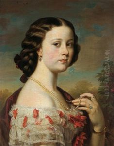 Bildnis Einer Dame Im Profil Mit Perlenkette