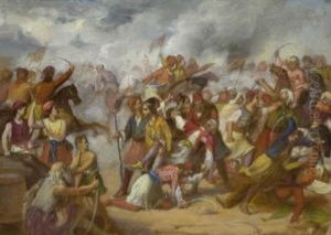 Kampfszene Aus Den Griechischen Befreiungskriegen by Karl von Blaas