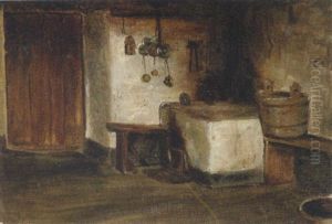 Interieur Einer Tiroler Bauernkuche by Karl von Blaas