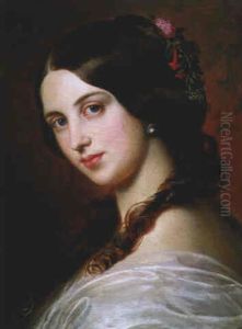 Portrait Eines Jungen Madchens by Karl von Blaas
