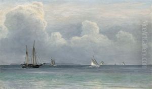 Segelschiffe Bei Hven Im Oresund