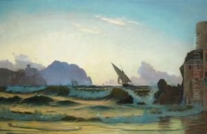 Coucher De Soleil En Mediterrannee by Christian Vigilius Blache