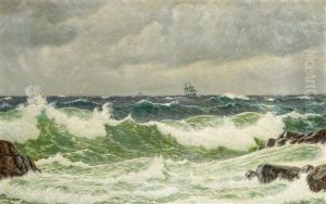 Segler Vor Der Kuste by Christian Vigilius Blache