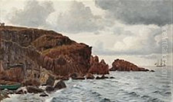 Coastal Scene From Kullen With An Artist At His Easel - view 1