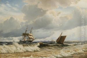 Coastal Scene by Christian Vigilius Blache