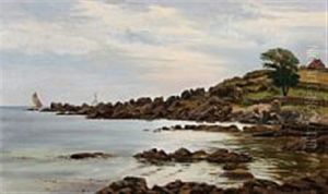 Rocky Coast At Sandvig by Christian Vigilius Blache