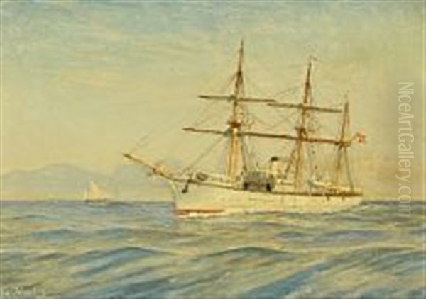 Marine With Ship And Mountains In The Background - view 1