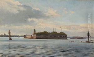 Trekroner In Copenhagen Harbour by Christian Vigilius Blache