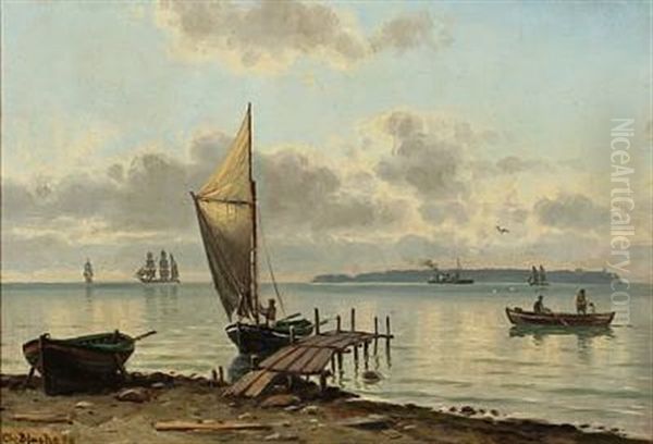 Coastal Scenery With Ships At The Sea - view 1