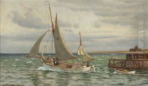 A Fishing Boat Is Setting Sail by Christian Vigilius Blache