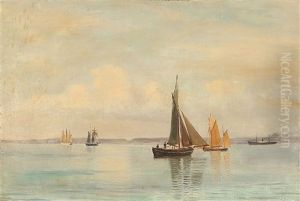 Calm Weather With Sailing Ships by Christian Vigilius Blache
