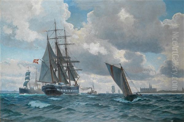 Shipping Off The Kronborg, Denmark - view 1