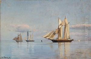 Summer Day With Sailing Ships On Sea