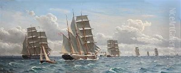 Several Sailing Ships In The Great Sound - view 1