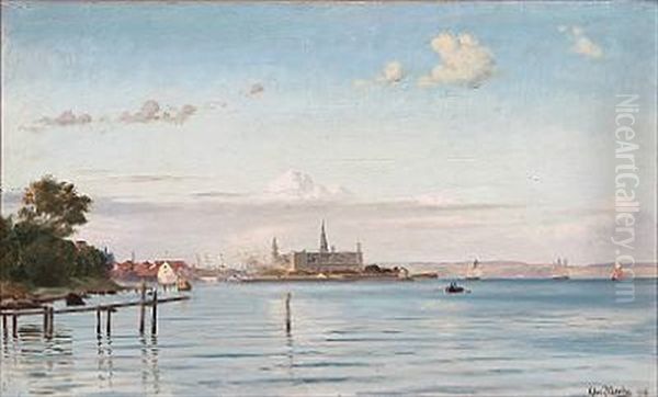 Coastal Scene From Helsingor With A View Towards Kronborg Castle - view 1