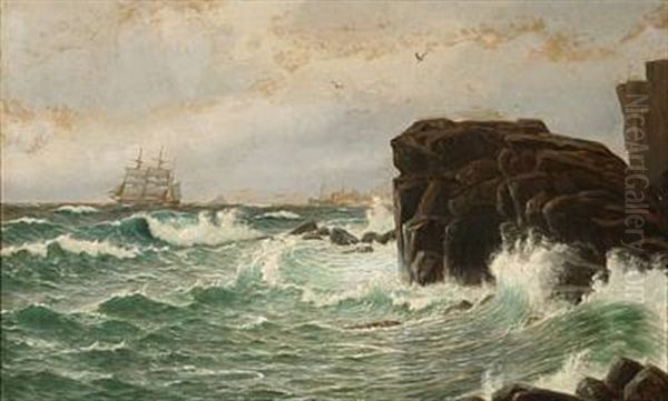Rocky Shore With High Waves - view 1