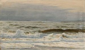 Breakers At The North Sea Coast by Christian Vigilius Blache