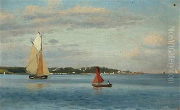 Sailing Boats Along The Coast Of Sealand - view 1