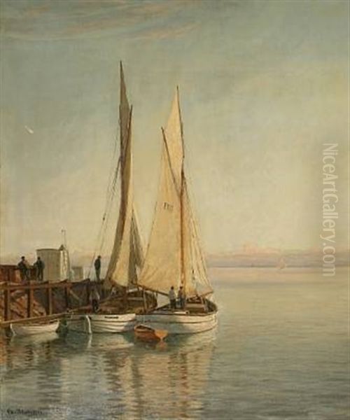 Fiskerne Venter Paa Vind. Vestero Havn Paa Laeso - view 1