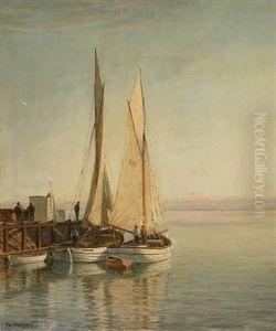 Fiskerne Venter Paa Vind. Vestero Havn Paa Laeso Fiskerne Venter Paa Vind. Vestero Havn Paa Laeso
