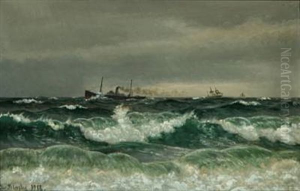 Seascape With Steamer And Sailing Ships - view 1