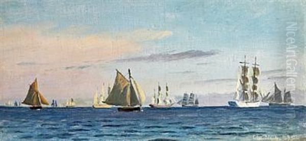 Numerous Sailing Ships On Quiet Waters - view 1