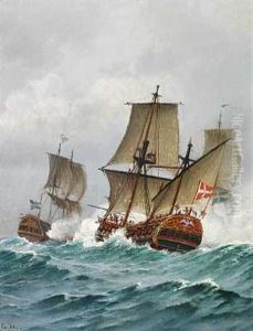 Viceadmiral Niels Juel Slar Den Svenske Feltmarskal Evert Horn I Slaget I Koge Bugt 1. 7.1677 Viceadmiral Niels Juel Slar Den Svenske Feltmarskal Evert Horn I Slaget I Koge Bugt 1. 7.1677