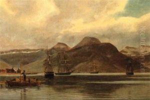 Skibe I En Norsk Fjord by Christian Vigilius Blache