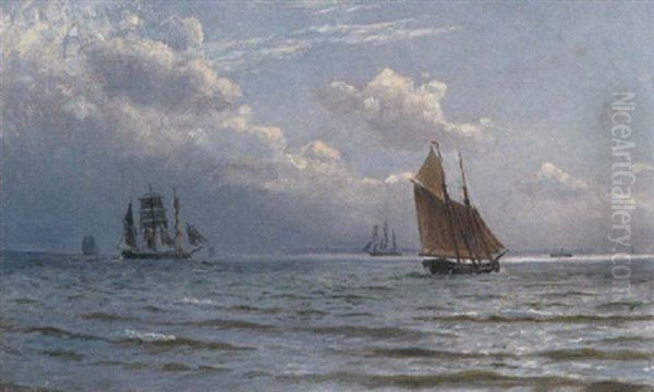 Marine Med Skibe I Sundet Ud For Snekkersten - view 1