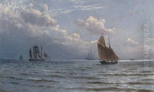 Marine Med Skibe I Sundet Ud For Snekkersten by Christian Vigilius Blache