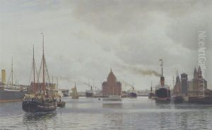Livlig Trafik I Kobenhavns Havn by Christian Vigilius Blache