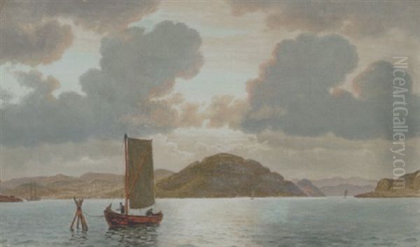 Marine Med Fiskerbade Ud For Kysten Og Soglimt Pa Havet - view 1