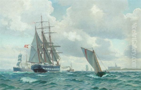 Marine Med Mange Skibe Ud For Kronborg - view 1
