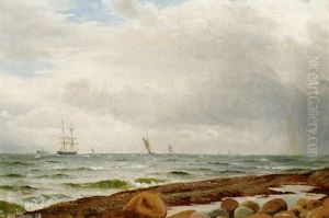 Shipping At Anchor by Christian Vigilius Blache