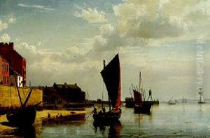 Havneparti Med Optrukne Bade, Muligvis Fra Hartlepool Havneparti Med Optrukne Bade, Muligvis Fra Hartlepool