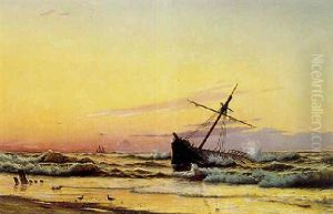Et Skibsvrang I Vandkanten by Christian Vigilius Blache