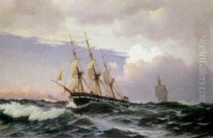 Shipping Off The Danish Coast by Christian Vigilius Blache