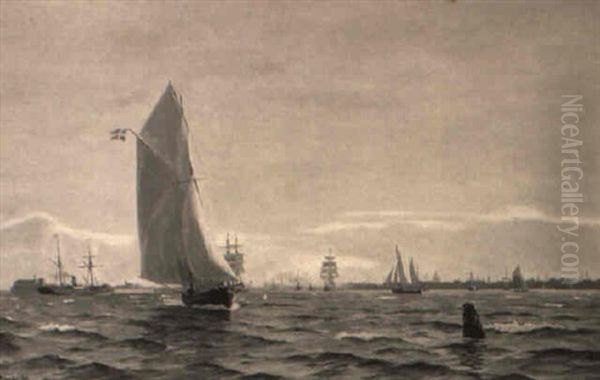 Skibe I Indsejlingen Til Kobenhavns Havn - view 1