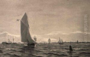 Skibe I Indsejlingen Til Kobenhavns Havn